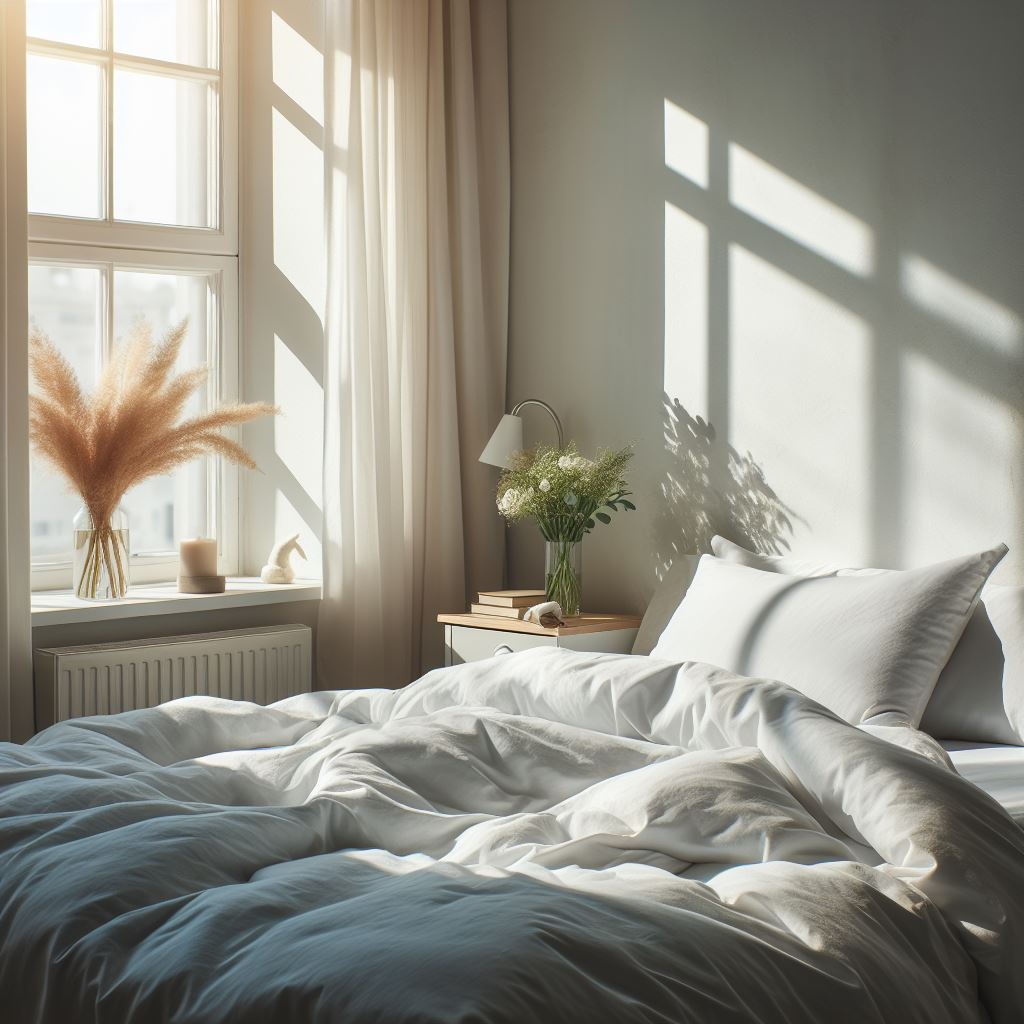 Zomerdekbed in zonnige kamer